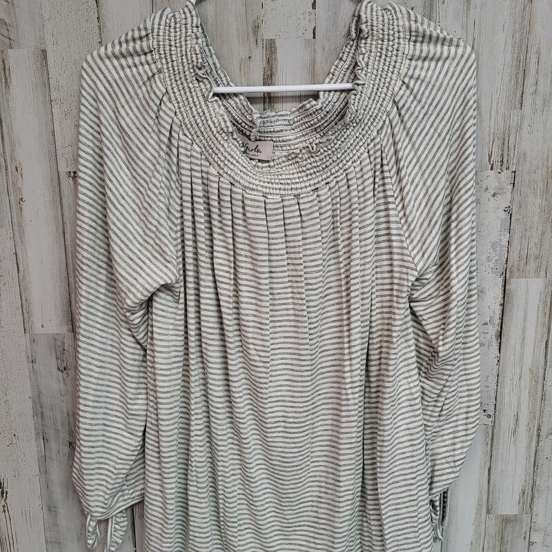 L Grey Striped Top