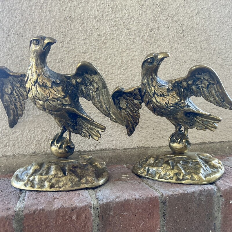 Pair  Brass Eagle Bookends