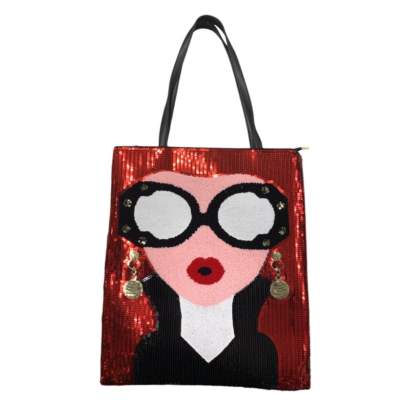 Lady Face, Blk/red, Size: None