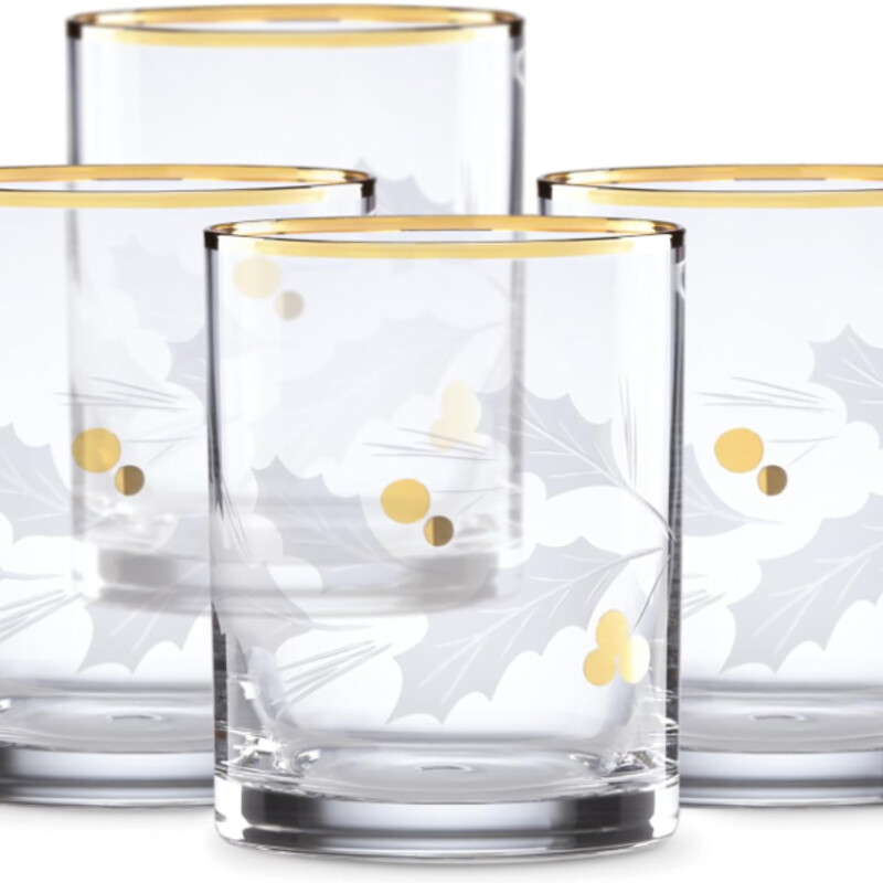 Set of 4 Lenox Holiday Double Old Fashioned Glasses
Clear Gold
Size: 3x4H