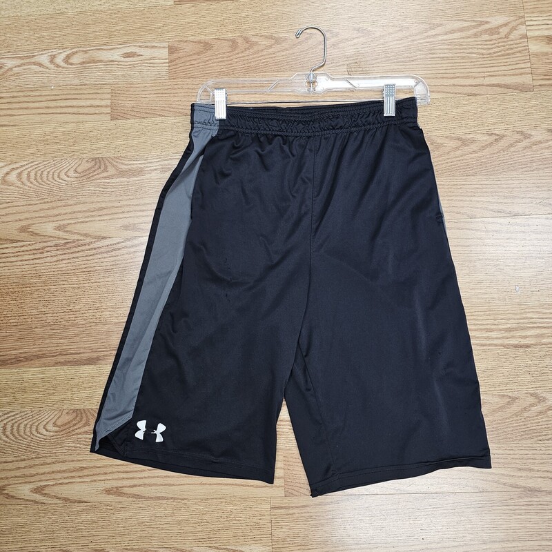 UNDER ARMOUR SHORTS, BLACK, Size: YXL