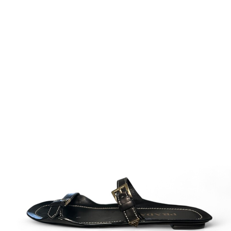 Prada Sandali Two Strap Sandal
Size 40
Some scratches on leather