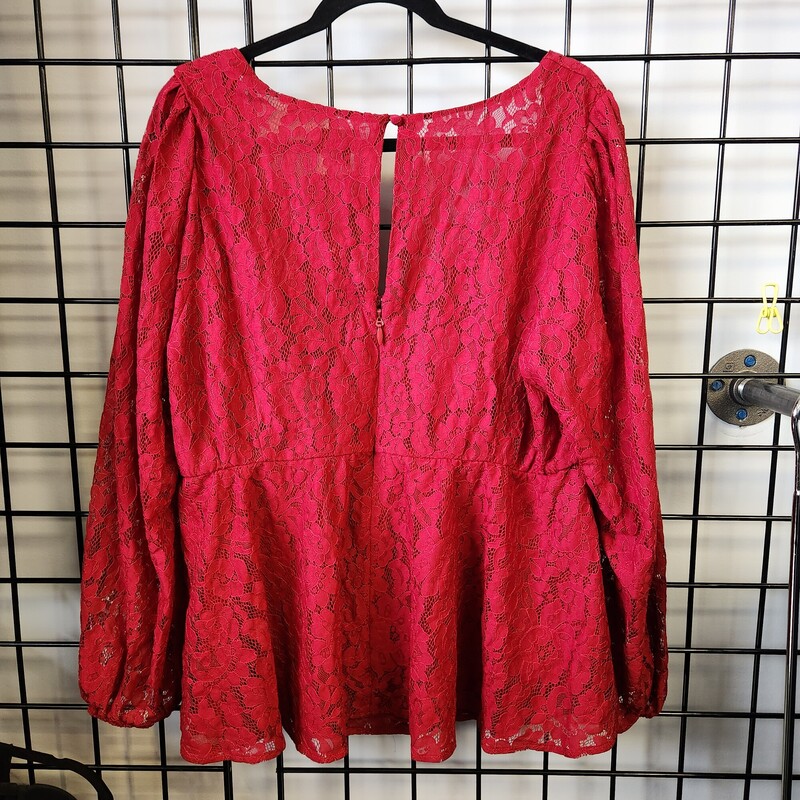 Torrid Lace Top, Red, Size: 2X