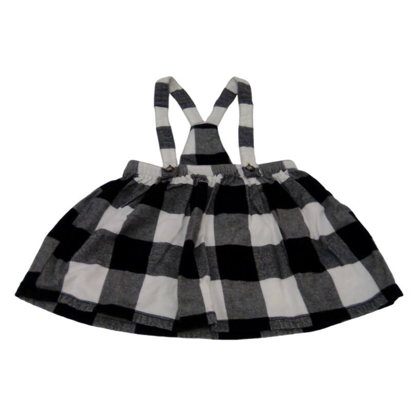 Ovearll Skirt: Plaid Whit