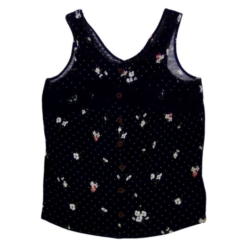 Tank:Blue/Dots/Flowers