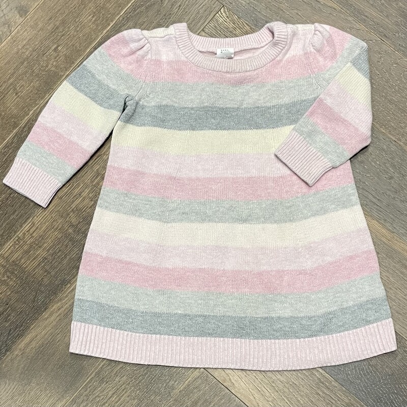 Gap Knir Dress LS, Multi, Size: 18-24M