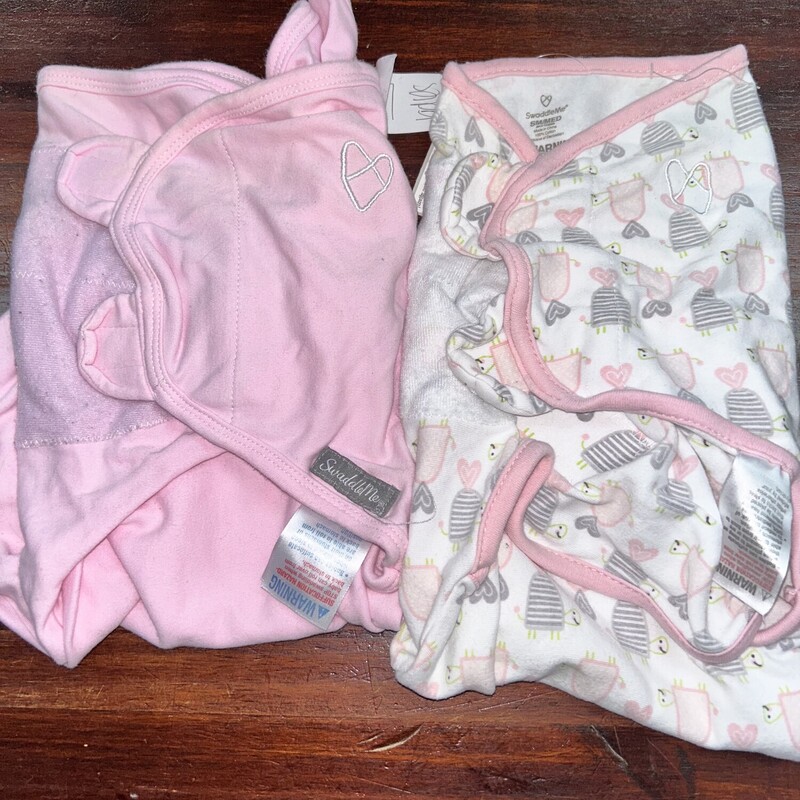 S/m 2pc Pink Print Swaddl, Pink, Size: Girl NB-3m