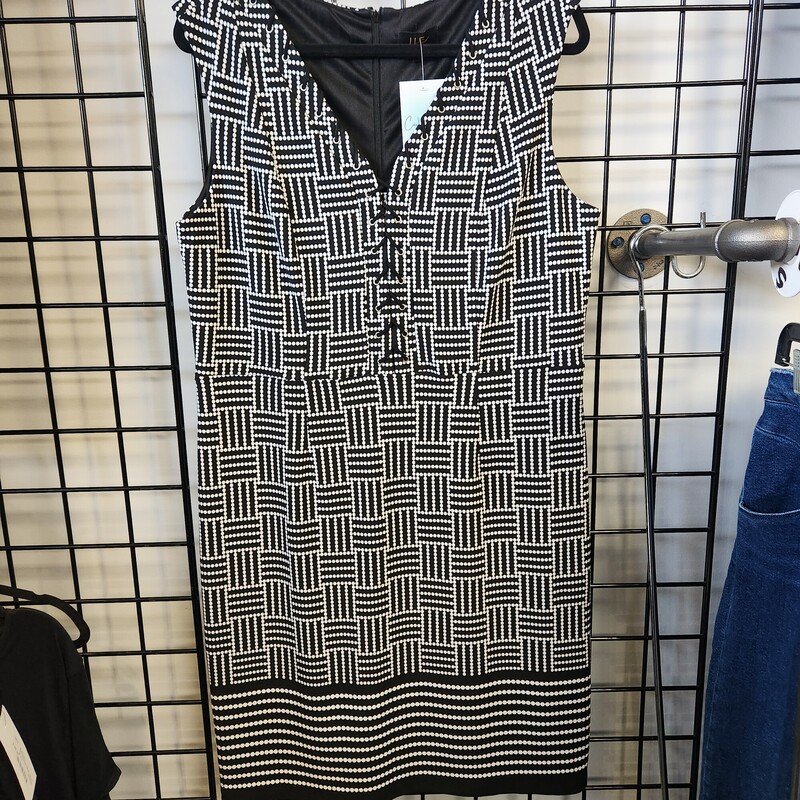 I LE Polka Dot Dress, Blk/whi, Size: 12