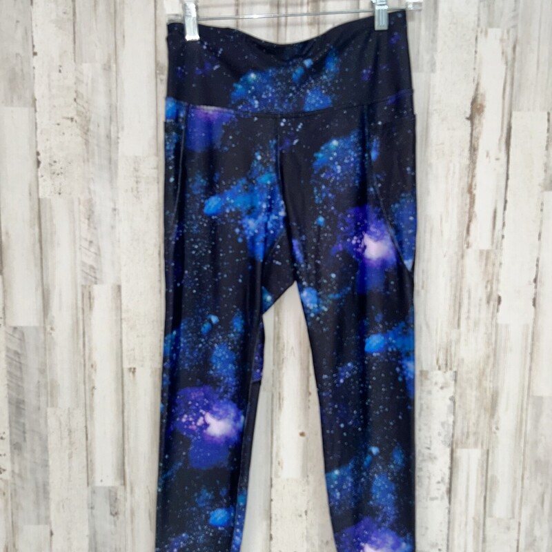 L Black Galaxy Leggings, Black, Size: Ladies L