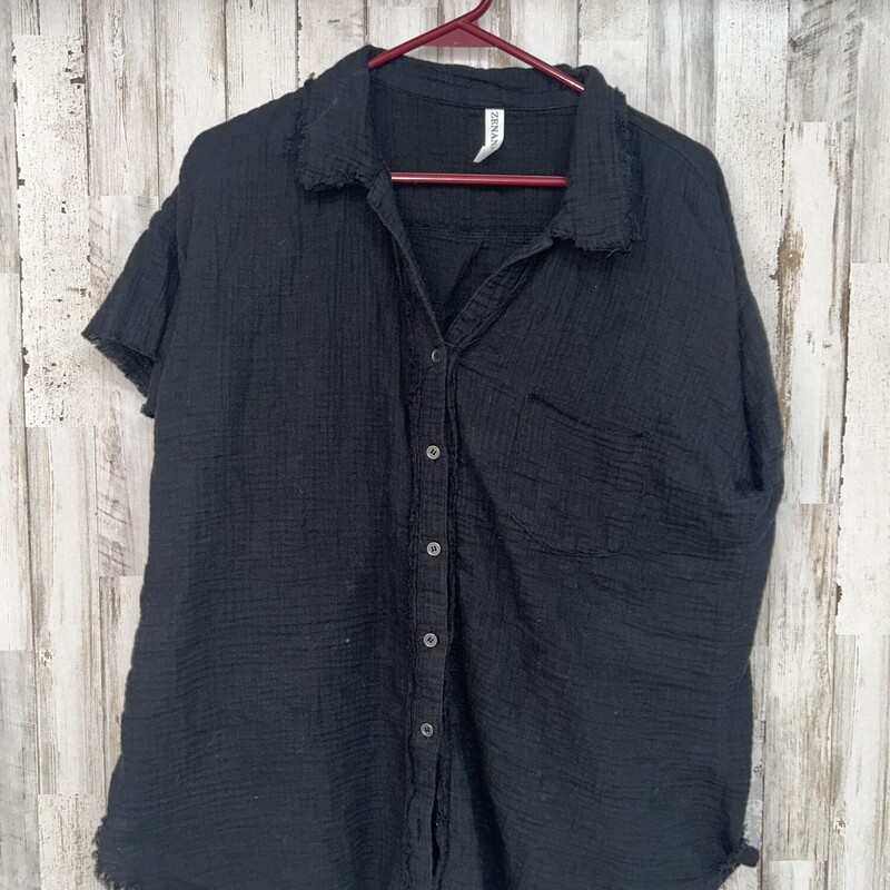 M Black Muslin Button Up