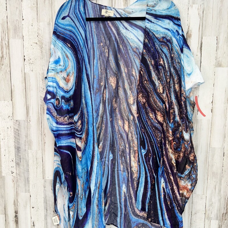 O/S Blue Printed Kimono