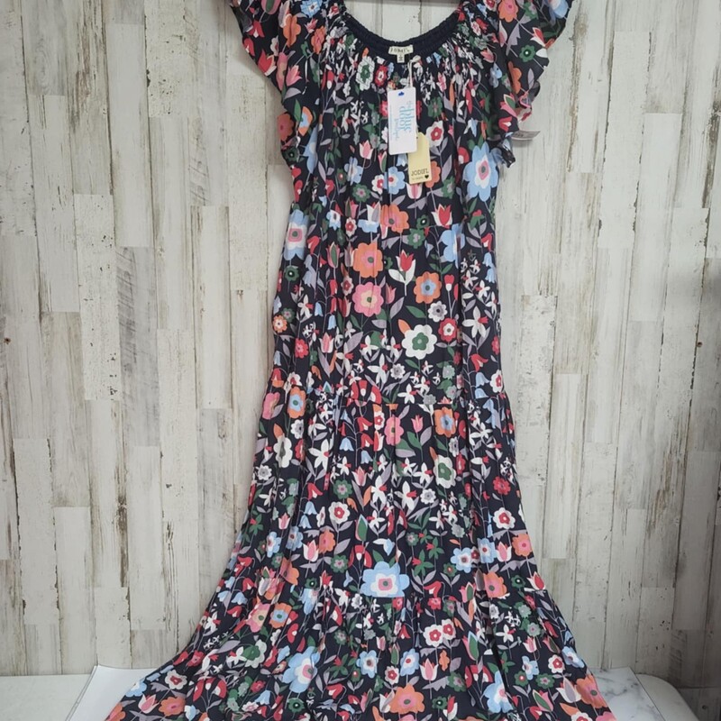 NEW L Navy Floral Maxi, Navy, Size: Ladies L