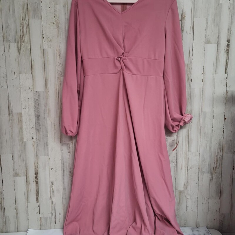 L Mauve Knotted Dress, Pink, Size: Ladies L