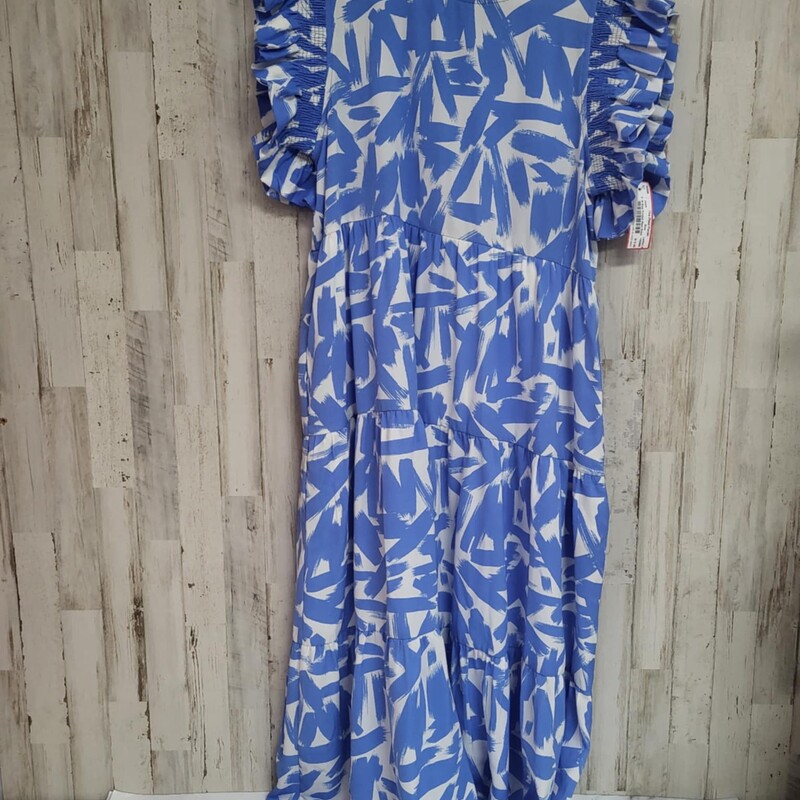 M Blue Printed Maxi Dress