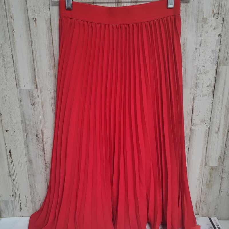 S Red Pleated Skirt