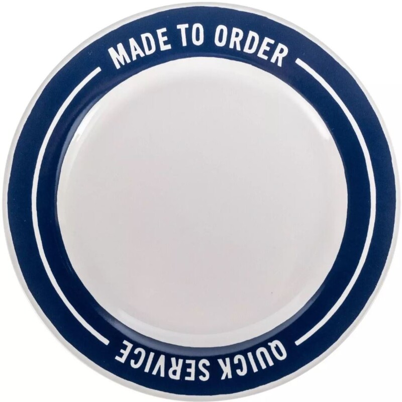 Kate Spade Made to Order Plate
Cream Navy
Size: 8.5 diameter