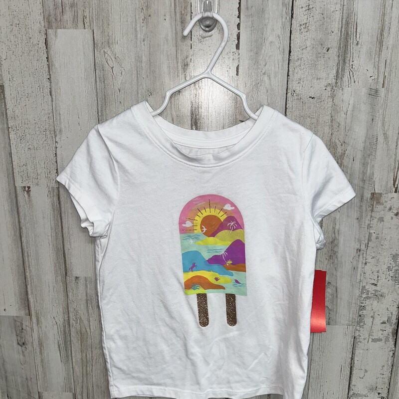 4T White Popsicle Tee, White, Size: Girl 4T