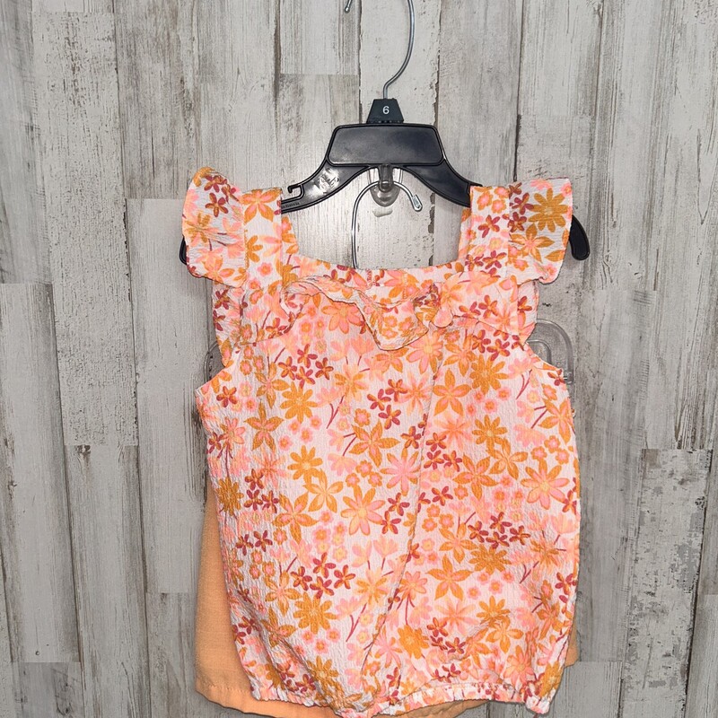 5 2pc Orange Floral Set