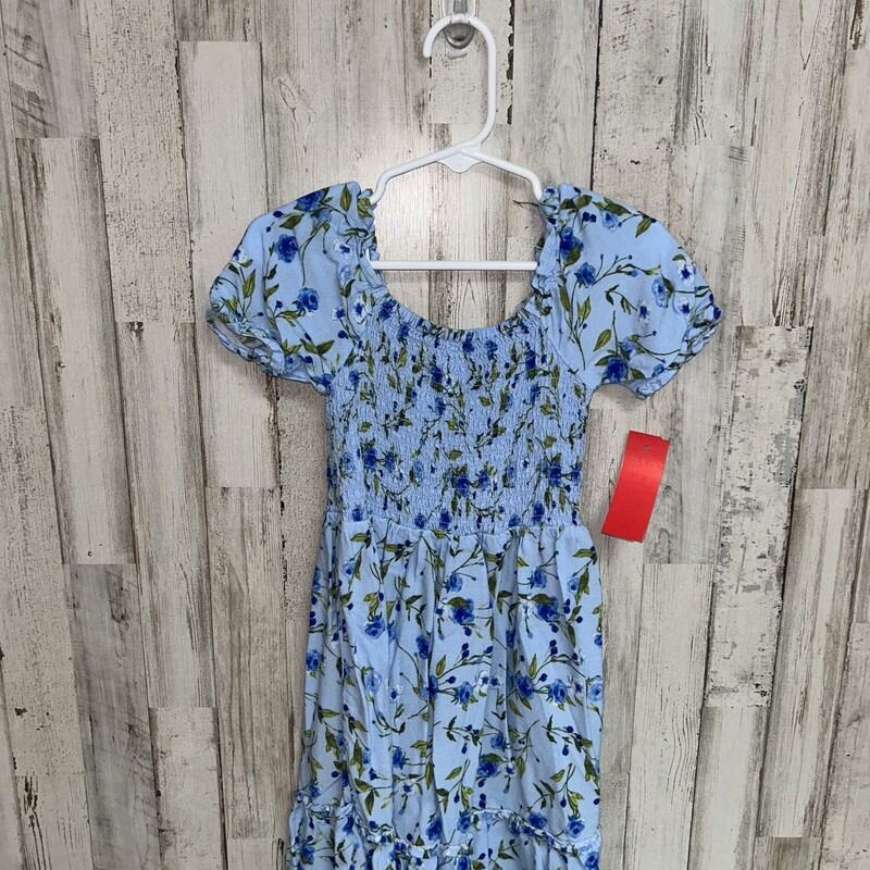 5T Blue Floal Smock Dress