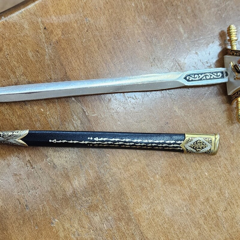 Sword Letter Opener, Brass, Size: W/Sheath  8.5 in