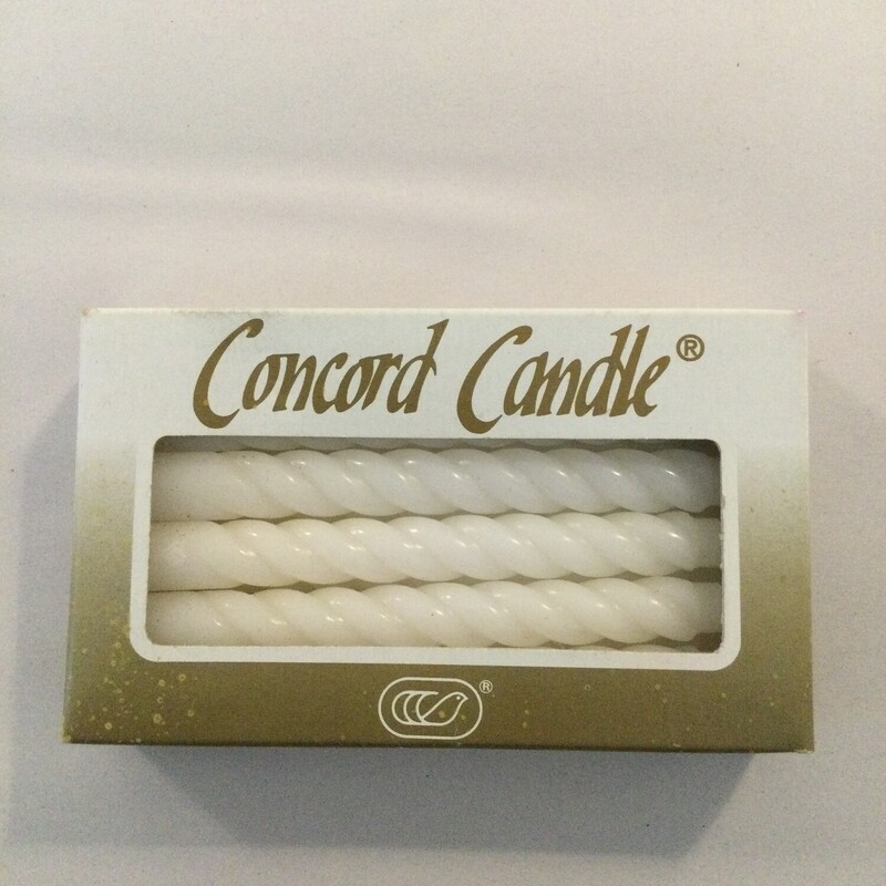 Box 12 Twist Candles, White, Size: 4.5in