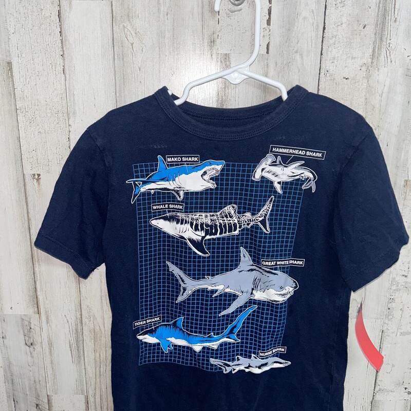 5/6 Navy Shark Tee, Navy, Size: Boy 5-8