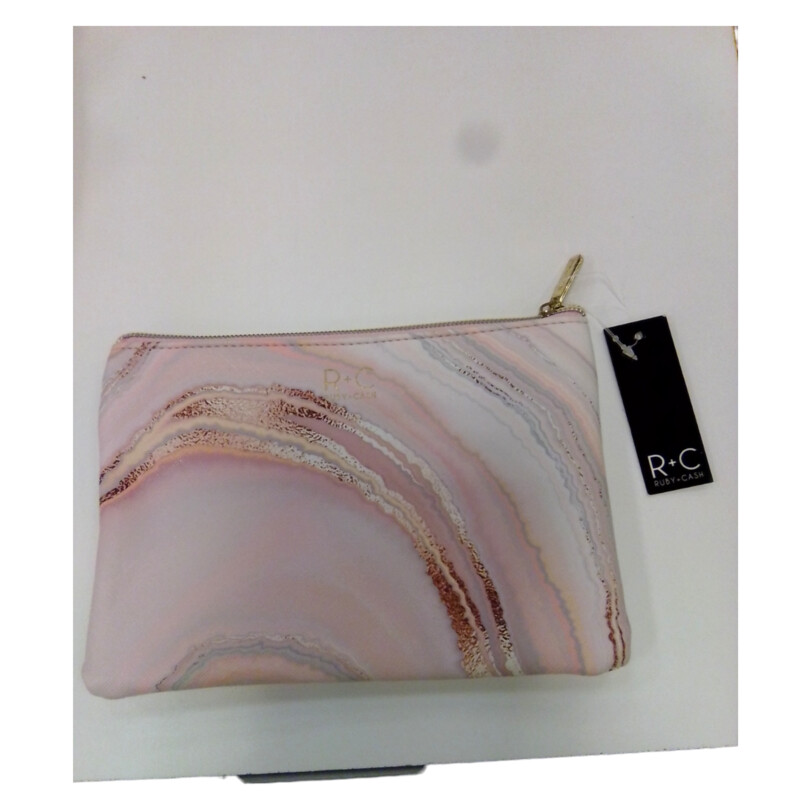 Makeup Bag:Pink/gold