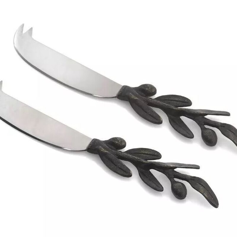 Set of 2 Michael Aram Olive Branch Cheese Knives
Bronze Silver Size: 8L
Original box included