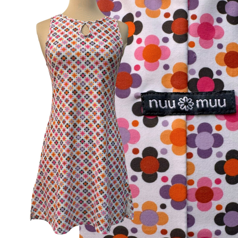 Nuu Muu Active Dress
Keyhole Detail
Pixie/Charmed 2012 Design
White with Pink, Orange, Lavender, Red and Brown Size: Small