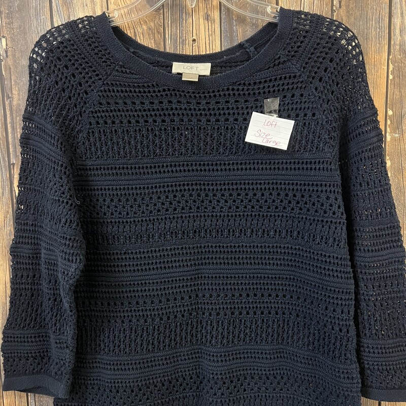 Navy Loft Sweater Knit, Size: Large