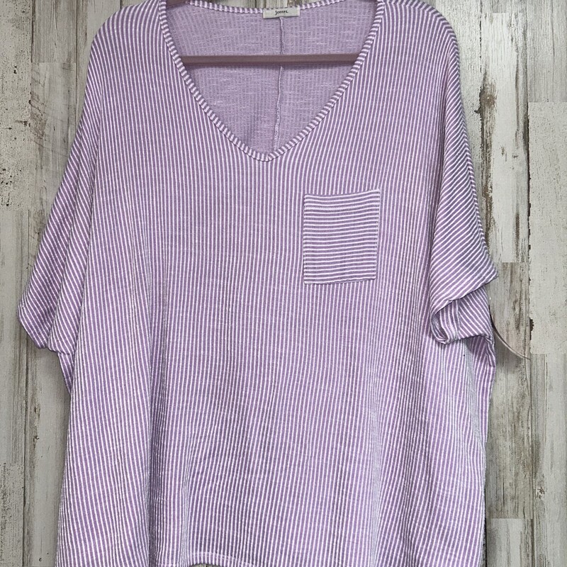 M Lilac Stripe Pocket Top