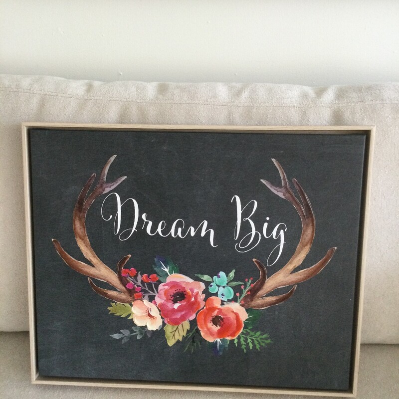 Dream Big Framed Canvas,
Black/Multi