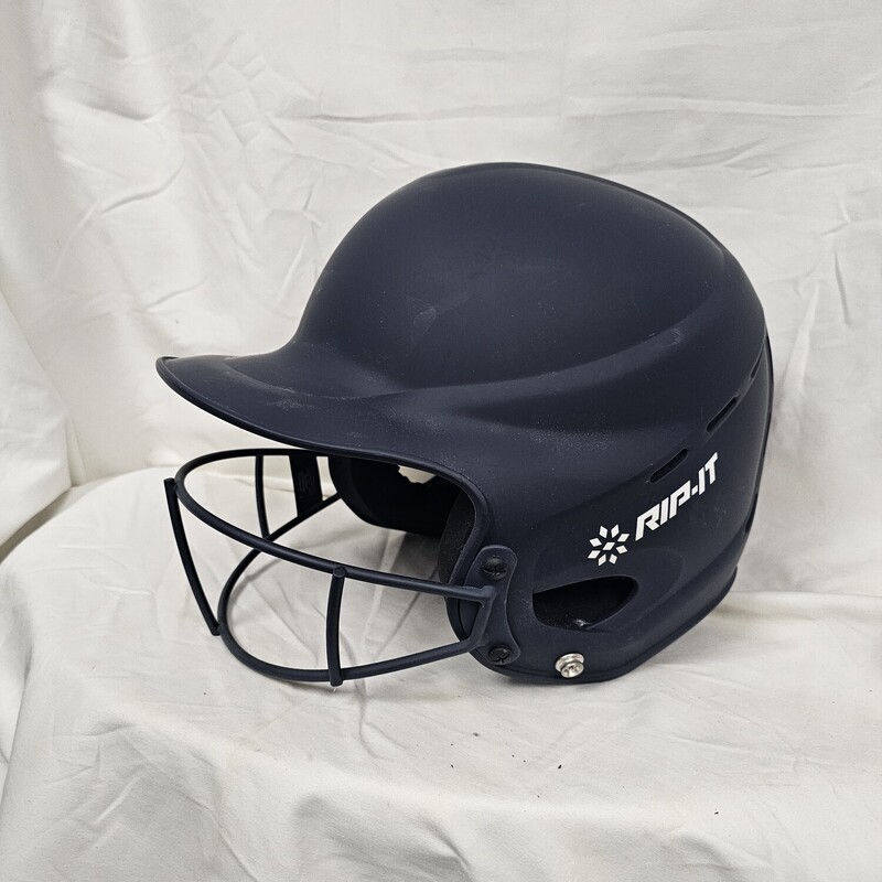 Rip-It Softball Batting Hemlet With Mask
Navy
Size: XL  7 1/4+
Pre-owned