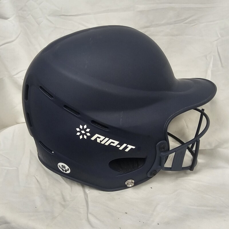 Rip-It Softball Batting Hemlet With Mask<br />
Navy<br />
Size: XL  7 1/4+<br />
Pre-owned