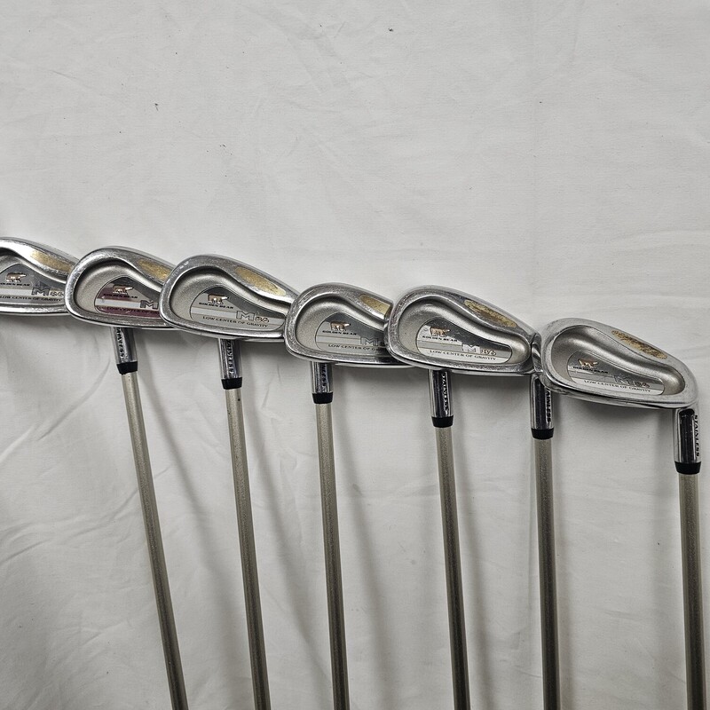 Set contains:<br />
-Nike 12* Driver with head cover<br />
-Nicklaus Co Golden Bear M86 Low Center of Gravity 3w, 5w, 5i, 6i, 7i, 9i, PW, SW, & Putter.<br />
-Light & Easy III Square Two 34* 13 wood (replaces 8i)<br />
-Tour Edge Bazooka JMax 30* 6 iron-wood<br />
All pre-owned in great condition!<br />
Clubs only, does not come with bag