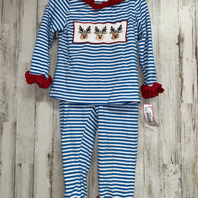 3T Blue Reindeer 2pc Pj S