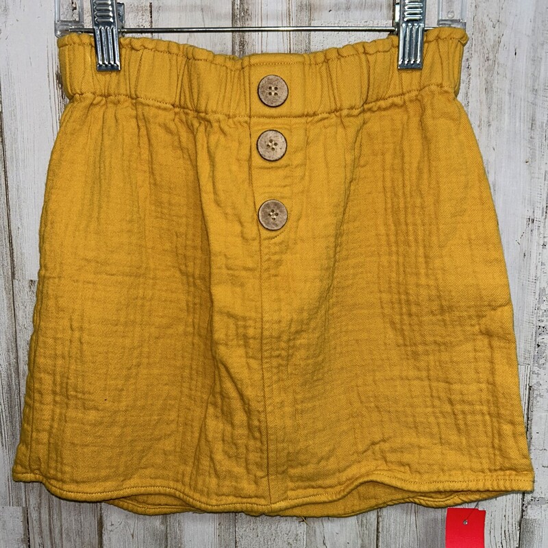 8/10 Mustard Button Skirt, Yellow, Size: Girl 7/8