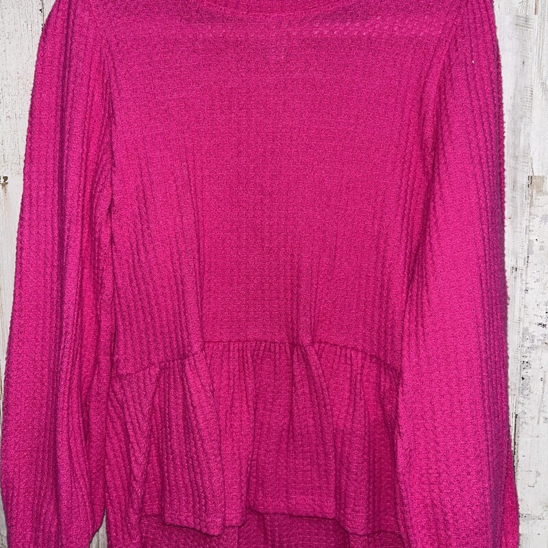 8/10 Hot Pink Waffle Top, Pink, Size: Girl 7/8