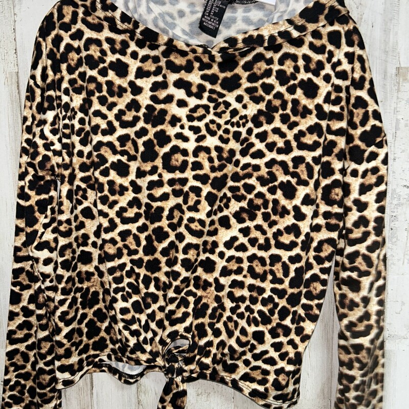 9/10 Cheetah Hooded Top, Brown, Size: Girl 10 Up