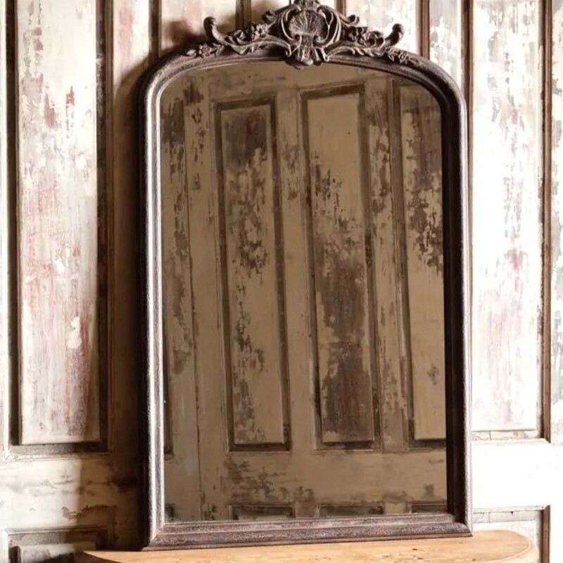 Antique Farmhouse Mirror
Brown Wood
Size: 36x2x56H
This Large Antique Style Wood Framed Mirror has an aged finish adding a timeless quality to an already exquisite piece. The details at the top of the wall mirror give it a French provincial feel. This is a large mirror that measures over four feet in height and will be a great focal point for your home design plan.
Retail $625