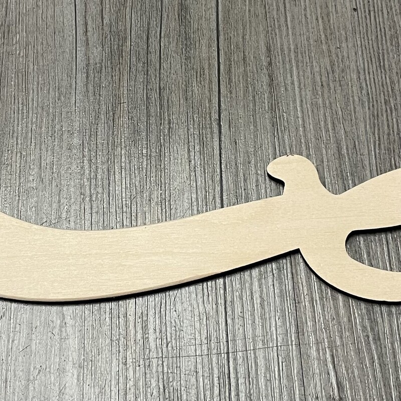 Wooden Pirate Sword, Beige, Size: 12 Inch