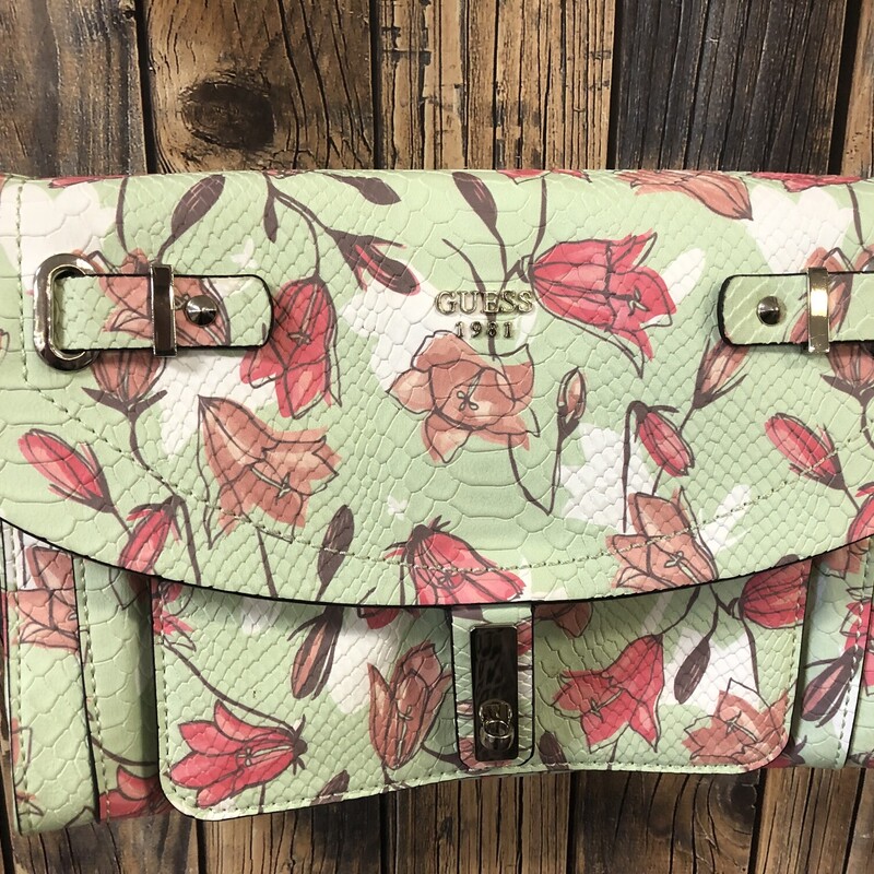 Green/floral Guess Purse