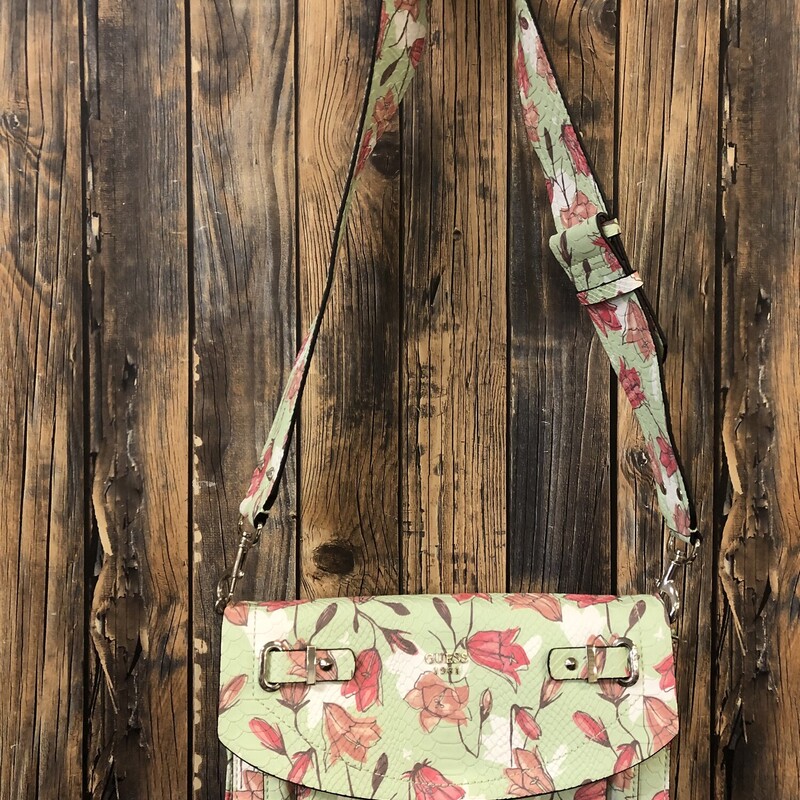 Green/floral Guess Purse