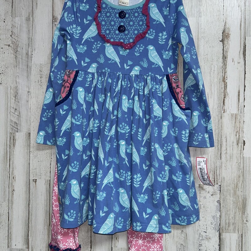 6 Blue Bird Print 2pc Set