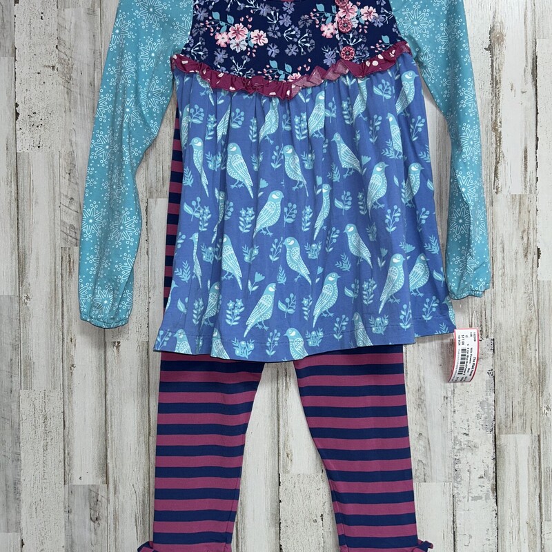 8 2pc Blue Brid Printed S, Blue, Size: Girl 7/8