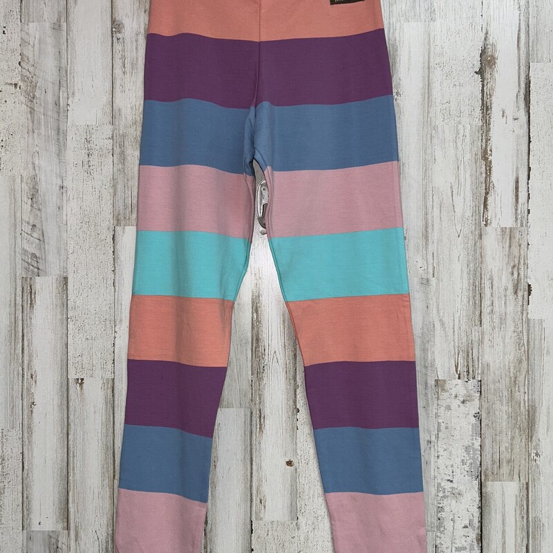 12 Purple Stripe Leggings, Purple, Size: Girl 10 Up