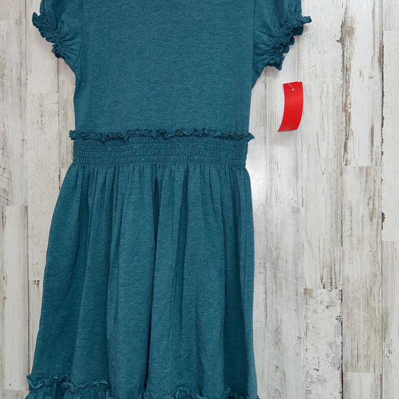 10 Teal Smock Waist Dress, Teal, Size: Girl 10 Up