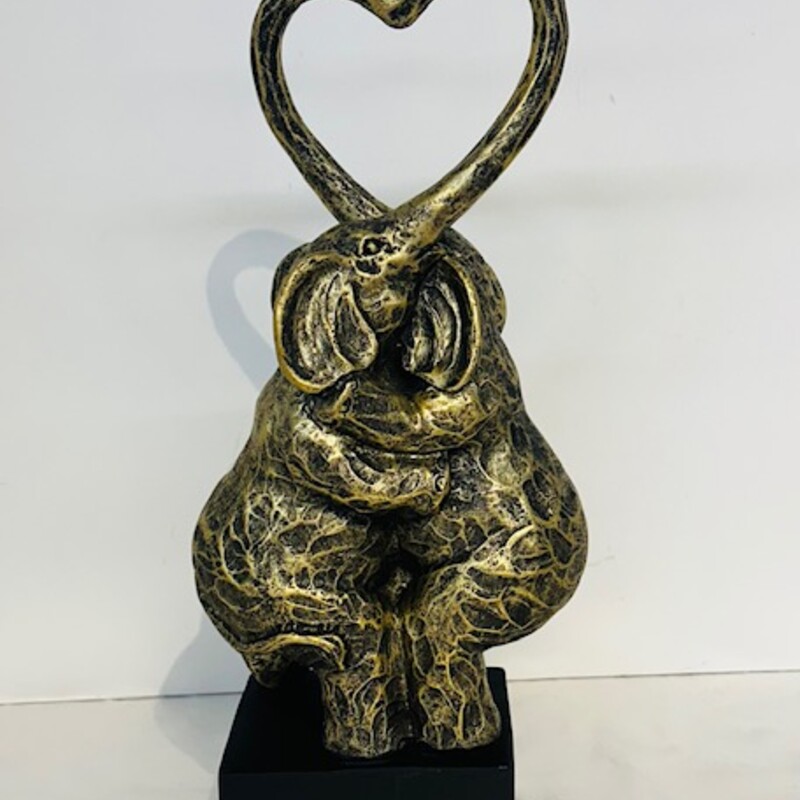 Elephants Embrace Resin Statue
Gold Black Size: 6.5 x 14H