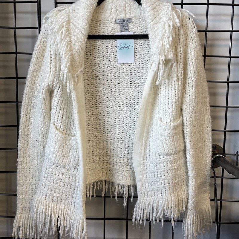 Mac & Jac Sweater, White, Size: M