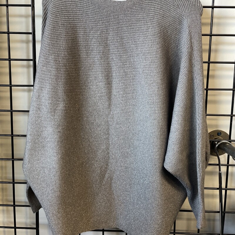 No Tag Glitter Sweater, Grey, Size: 2X